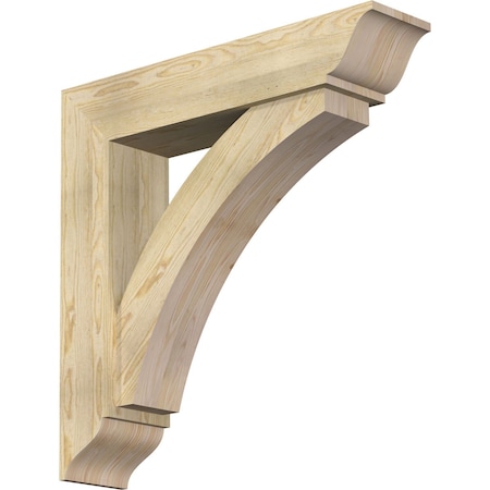 Ekena Millwork Thorton Traditional Rough Sawn Bracket w/ Offset Brace, Douglas Fir, 8"W x 36"D x 36"H BKT0806X36X36THR01RDF